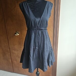 Elan Gray Pleated Ruched Mini Sundress